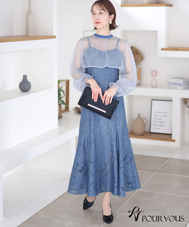 PourVous 結婚式 ワンピース パーティードレス フォーマルドレス