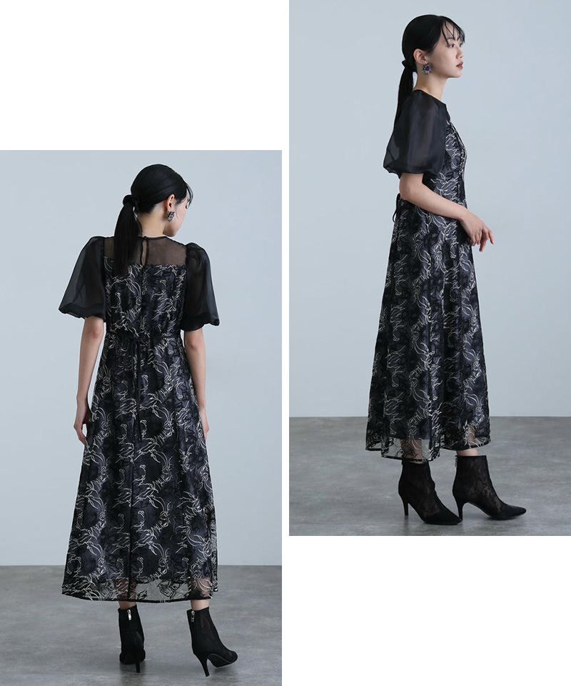 atlo（アトロ） ニュアンス フラワー パーティードレス オケージョン