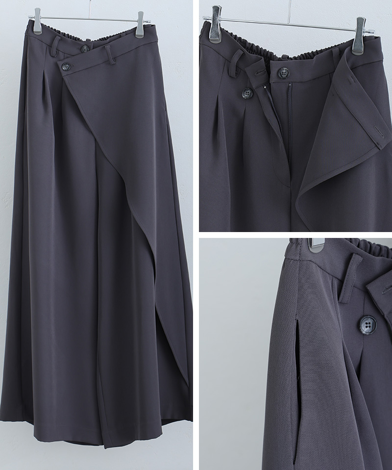 アシンメトリー パンツドレス オールインワン 結婚式 大きいサイズ パンツ 体型カバー セレモニースーツ 上品 パーティードレス パンツ お呼ばれの画像