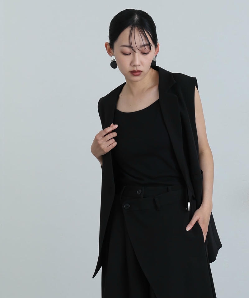 アシンメトリー パンツドレス オールインワン 結婚式 大きいサイズ パンツ 体型カバー セレモニースーツ 上品 パーティードレス パンツ お呼ばれの画像