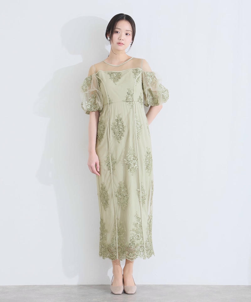PourVous（プールヴー） 刺繍 シアー 結婚式 ワンピース パーティー