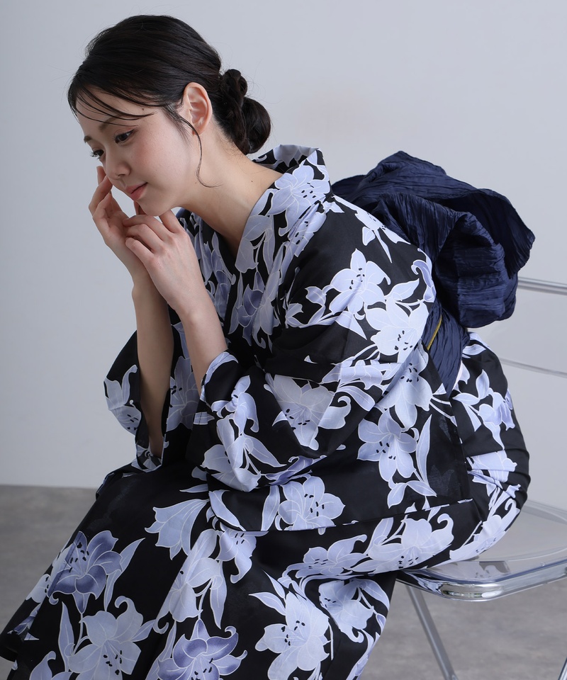 PourVous（プールヴー） 宵色ゆり 洗える浴衣 レディース 浴衣 ゆかた