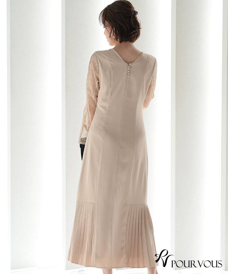 PourVous（プールヴー） ワンピース 体型カバー 結婚式 小さいサイズ