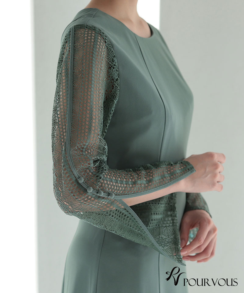 PourVous（プールヴー） ワンピース 体型カバー 結婚式 小さいサイズ