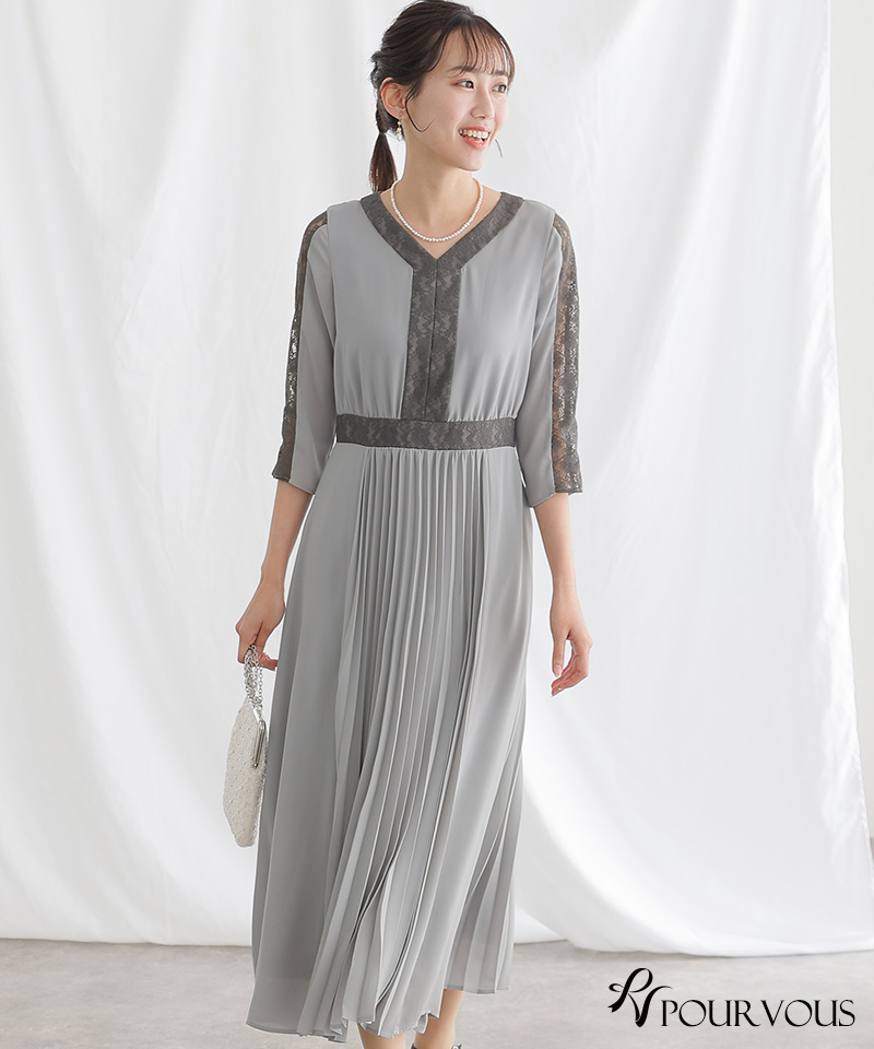 PourVous（プールヴー） ワンピース フォーマルドレス 体型カバー