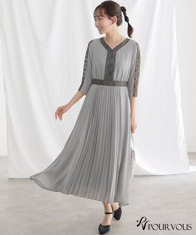 PourVous（プールヴー） ワンピース フォーマルドレス 体型カバー