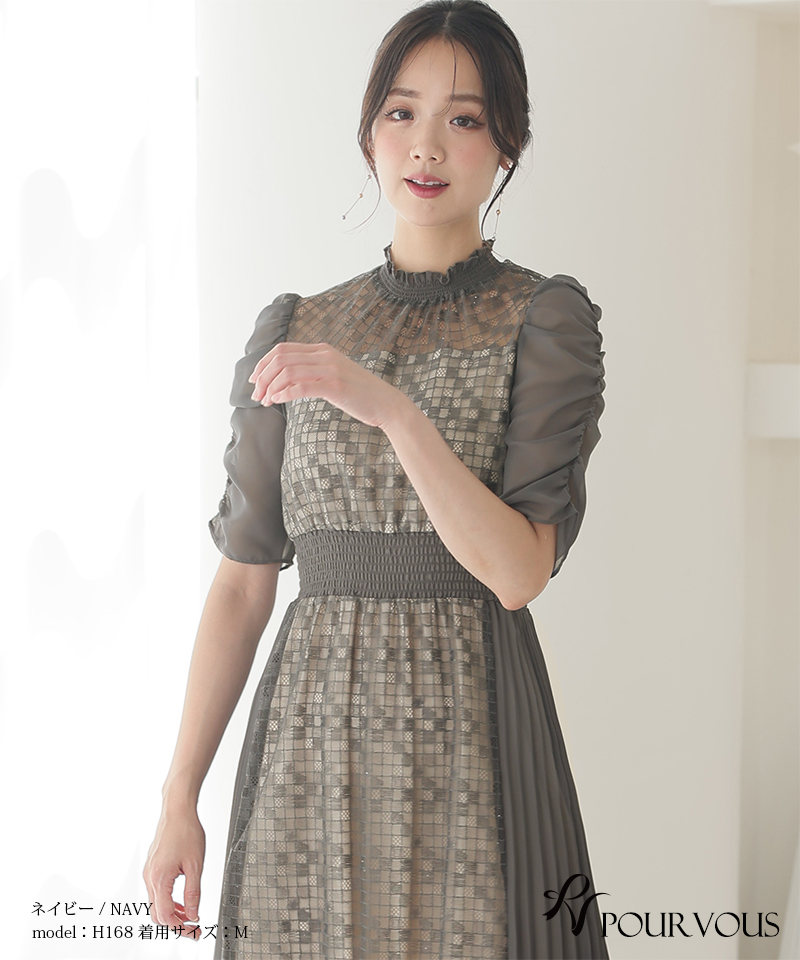 ワンピース フォーマルドレス 体型カバー 小さ...の詳細画像5