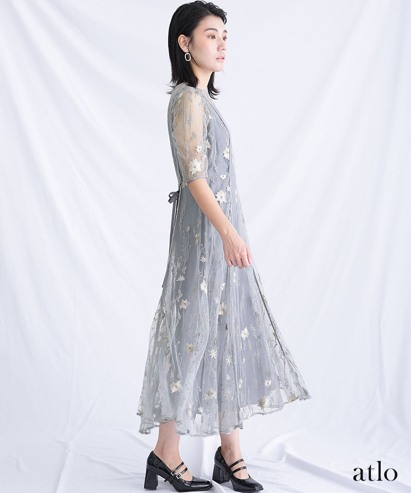 atlo 体型カバー フォーマルドレス ワンピース 結婚式 小さい