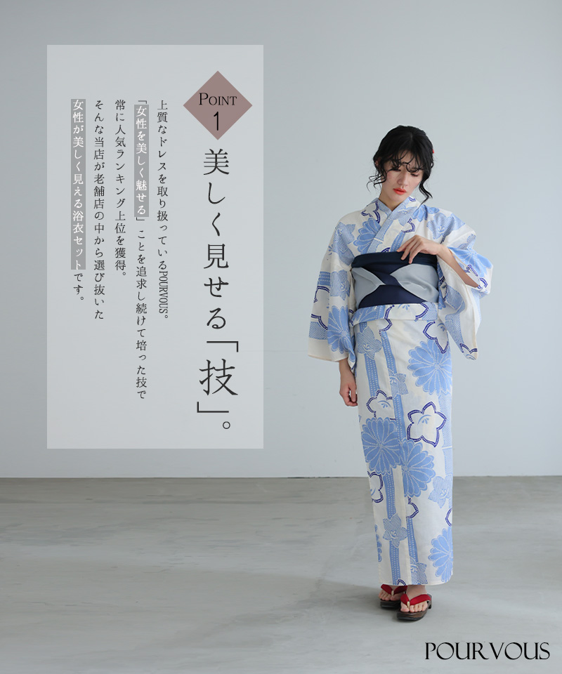 浴衣 洗える浴衣 レディース セット ゆかた ...の詳細画像2