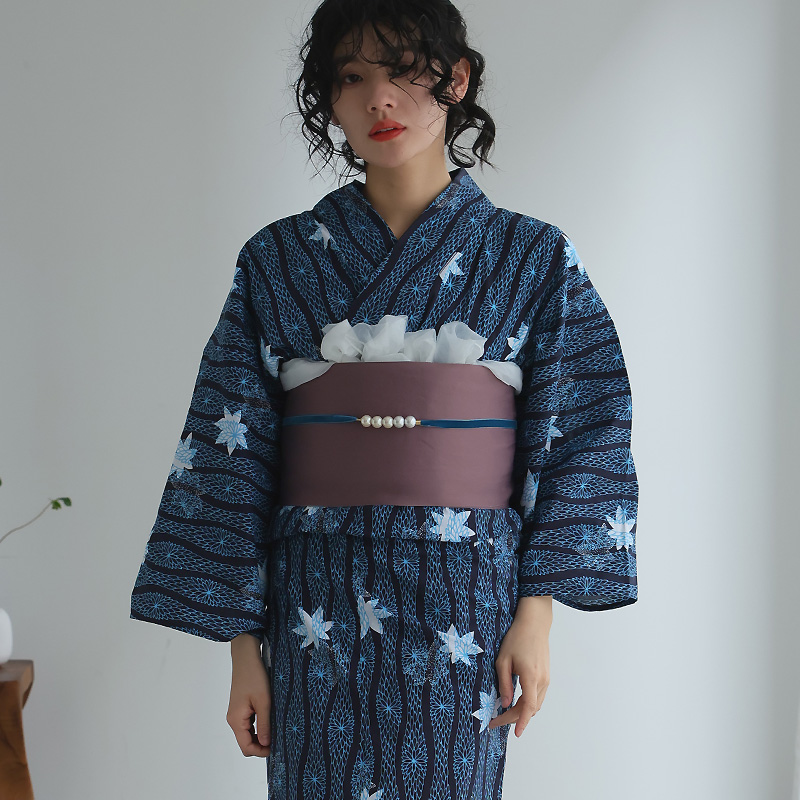 浴衣 洗える浴衣 レディース セット ゆかた 浴衣セット 女性 大人 花火大会 帯 ストライプ シック 低身長 紺 ミセス ブルー おしゃれ モダン浴衣 兵児帯 半巾帯