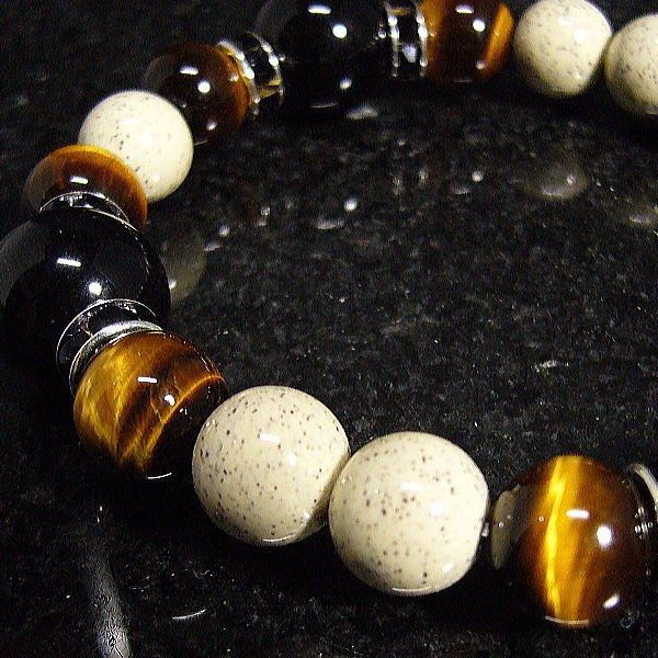 健康長寿宝石腕輪 北投石 トルコ石 タイガーアイ他 健康長寿宝石腕輪