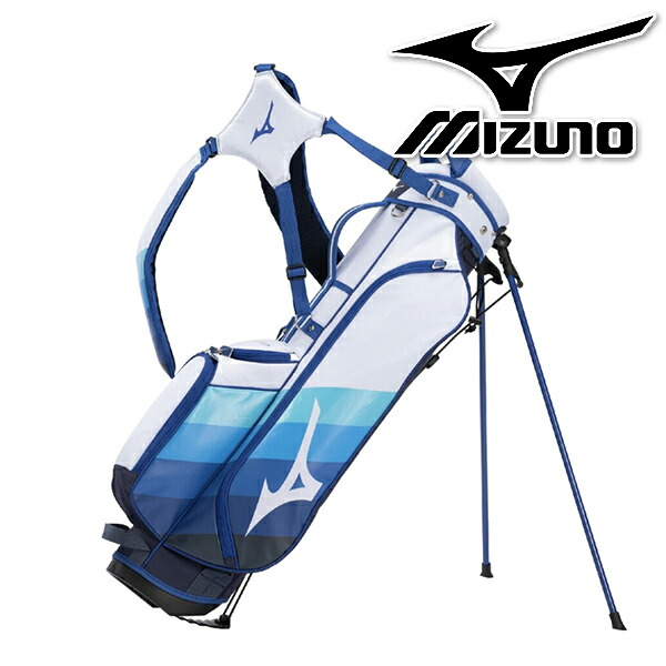 Mizuno キャディバッグ 白/黒/青 ミズノ メンズ キャディーバッグ 2kg 7型 47インチ対応 4分割 8