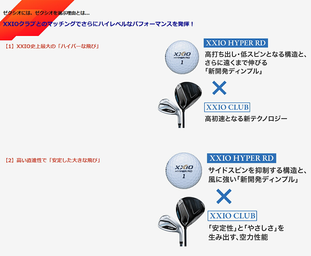 ダンロップ ゼクシオ HYPER RD ハイパー アールディー ゴルフボール 半