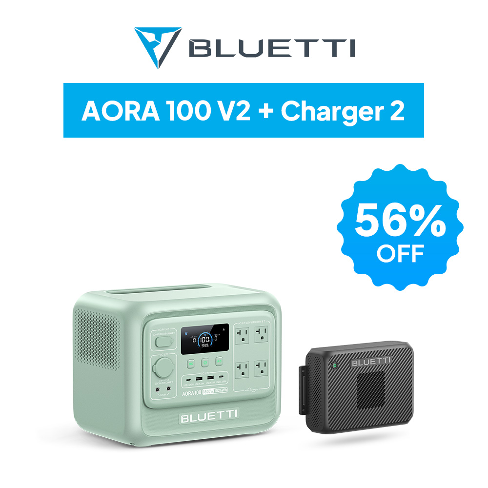 BLUETTI ポータブル電源 BLUETTI AORA 100 V2+Charger2 業界最小クラス