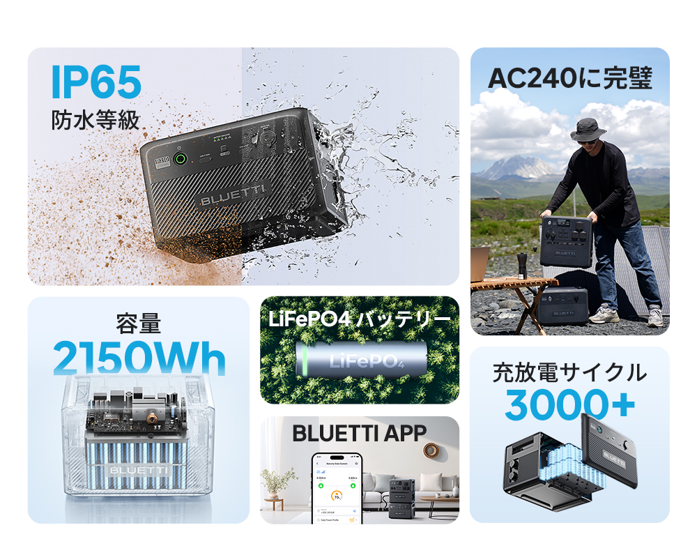BLUETTI ポータブル電源 B210拡張バッテリー|2150Wh ブルーティ