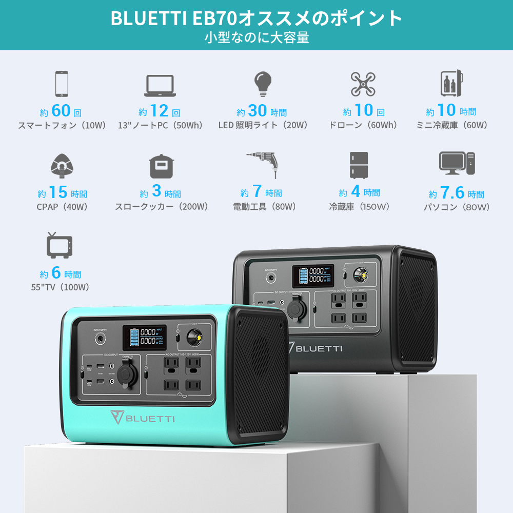 60％以上節約 BLUETTI JAPAN ショップBLUETTI EB70S PV200 ソーラー