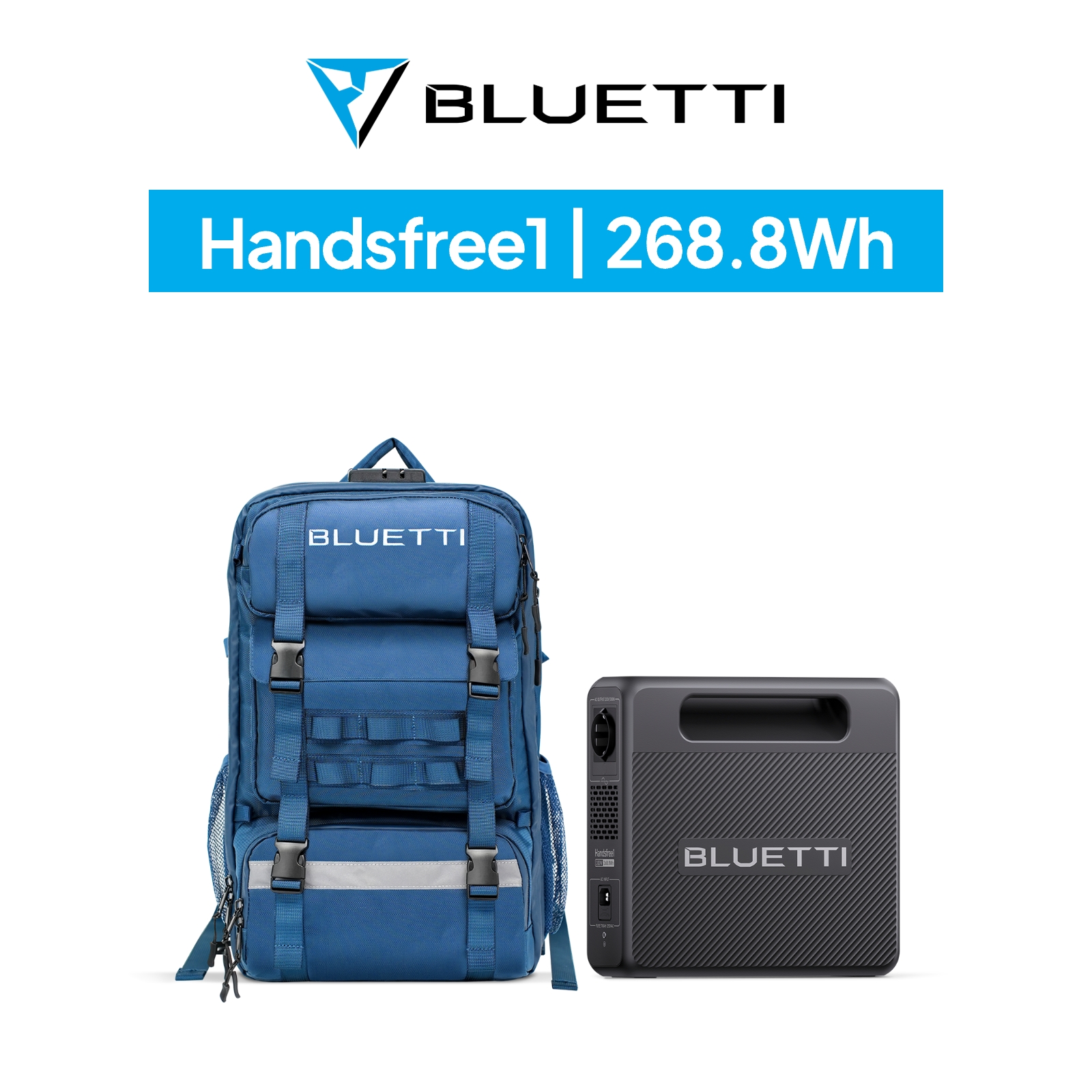 BLUETTI ポータブル電源 Handsfree1+BluePack 268.8Wh/300W 42L防塵