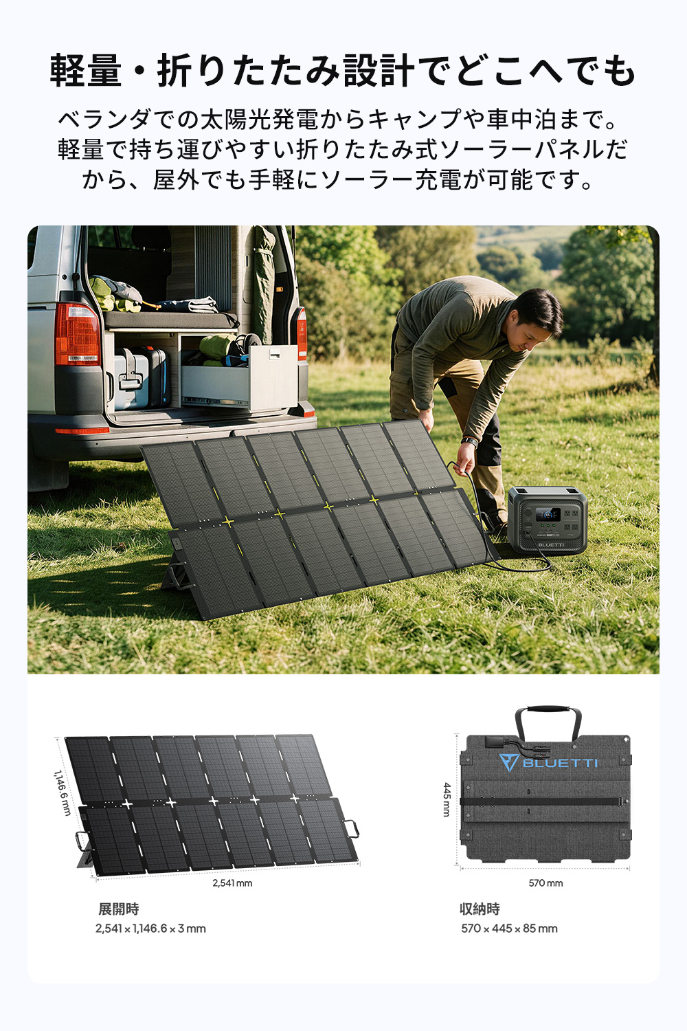BLUETTI 【クーポンで106,400円 10/18~】BLUETTI SORA500W ソーラー