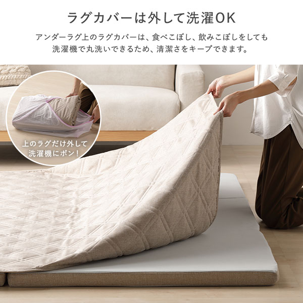 厚み50ミリ高反発ウレタンラグ単品185✖️240 カバー無し　ラグのみ 極厚 ラグ 単品 約185×240cm 厚み50mmタイプ グレー 高反発