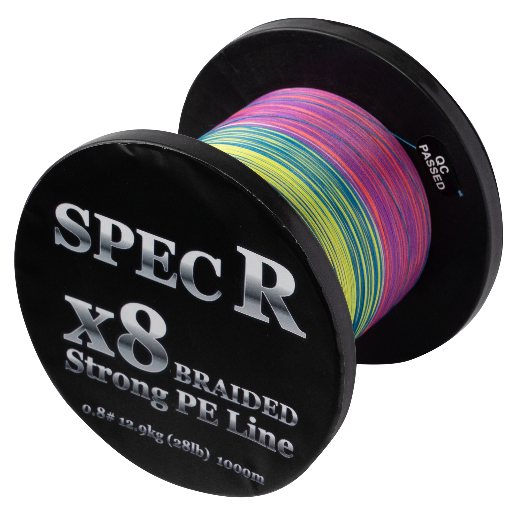 specR PEライン 0.8号 (国産 1.5号 相当) 8本編み (8編)1000m 高強度PEライン(0.8号 (国産1.5号 相当)  0.14mm 12.9kg 28lb)