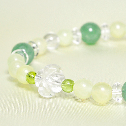 パワーストーン ブレスレット アベンチュリン ニュージェイド 水晶