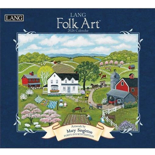 2026年 ラングカレンダー Folk Art フォークアート lang LANG社 壁掛け
