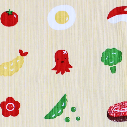 お弁当包み 風呂敷 小布 「お弁当のおかず」50cm 濱文様 綿風呂敷