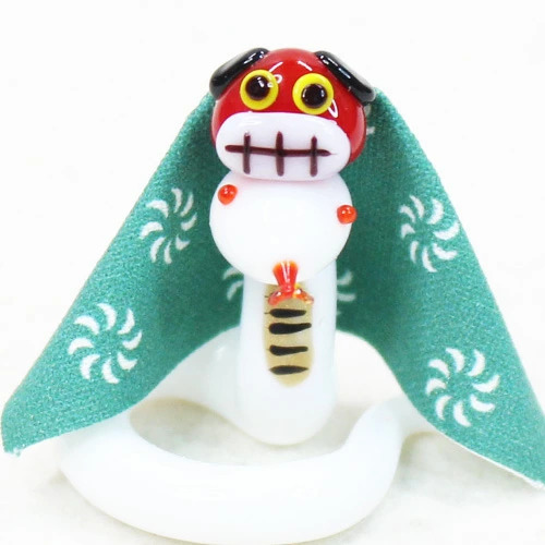 ガラス干支人形 獅子舞へび ガラス ガラス細工 干支飾り 小さい 白