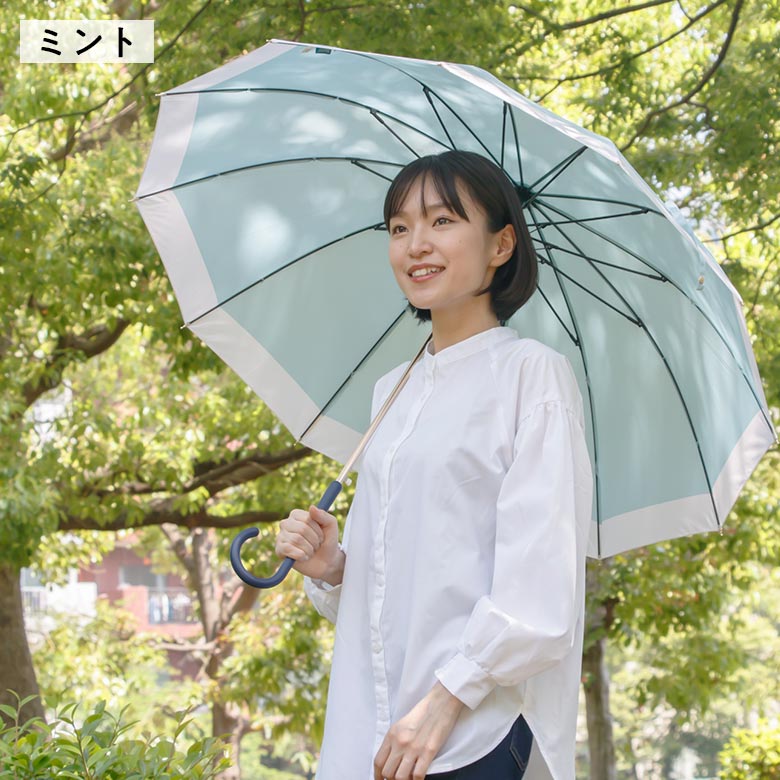 新品 バイカラー 上品豪華レース 爽やか空色 高級長傘 日傘 10本骨 長傘 16本骨 傘 雨傘 晴雨兼用 レディース 上品 バイカラー 耐風