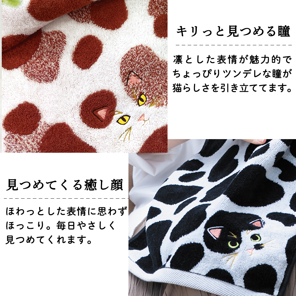 うちの子メイト にゃんこシリーズ今治毛並みフェイスタオル