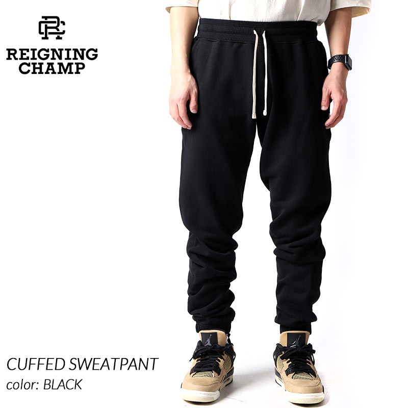 REIGNING CHAMP CUFFED SWEATPANT BLACK レイニングチャンプ カフズ