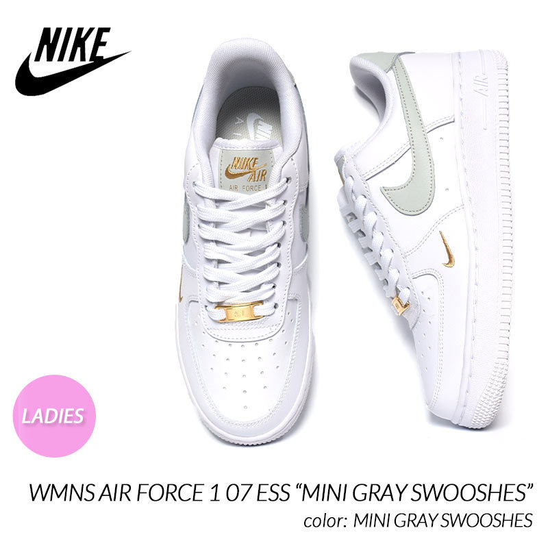 NIKE WMNS AIR FORCE 1 07 ESS “MINI GRAY SWOOSHES” ナイキ 