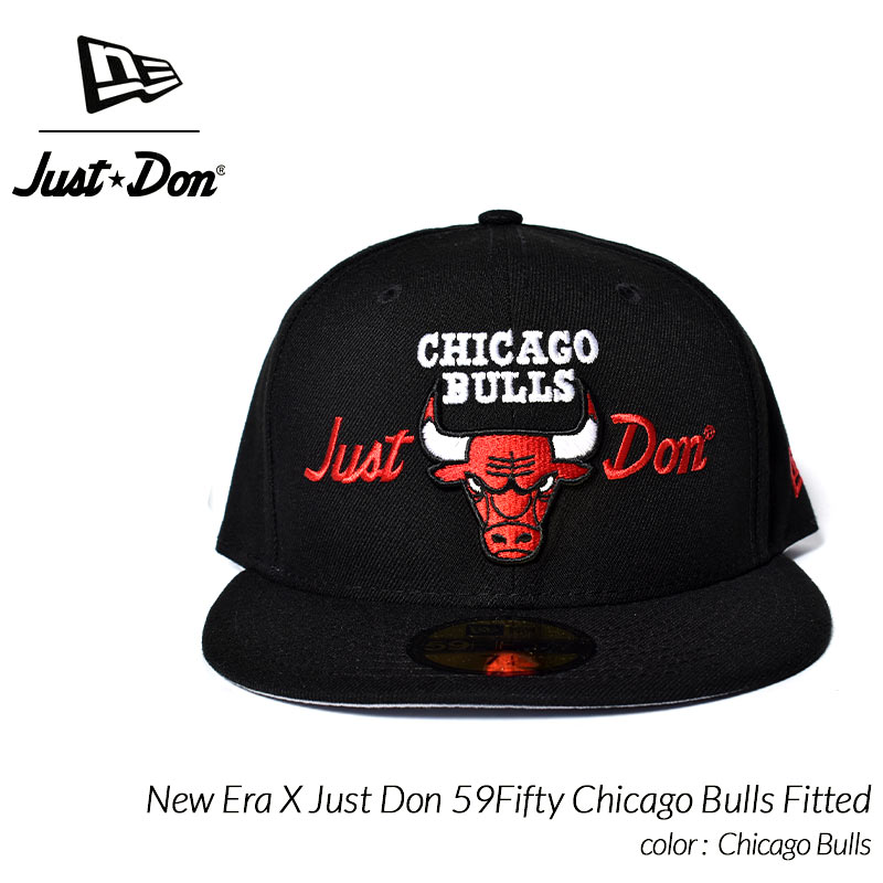 New Era X Just Don 59Fifty Chicago Bulls Fitted ニューエラ ジャストドン シカゴブルズ ( 黒  BLACK キャップ 帽子 CAP 60229025 )