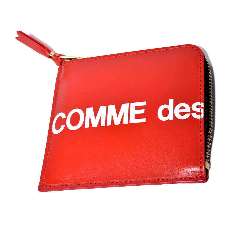 COMME des GARCONS HUGE LOGO COIN CASE BLACK RED コムデギャルソン