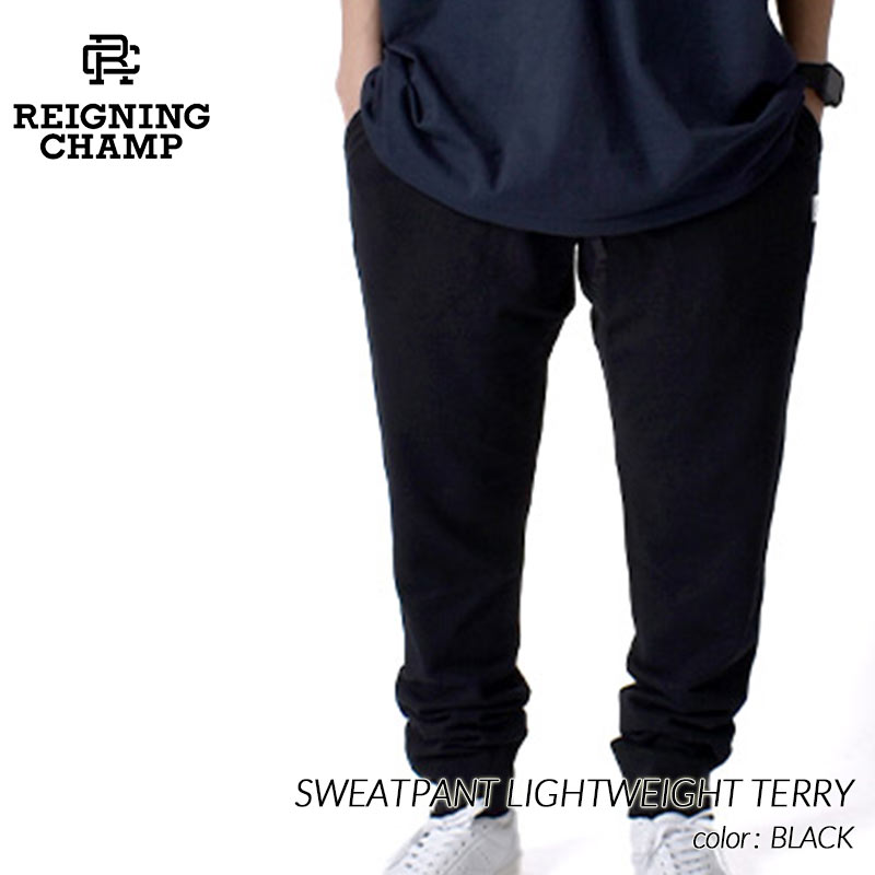 REIGNING CHAMP SWEATPANT LIGHTWEIGHT TERRY BLACK レイニング