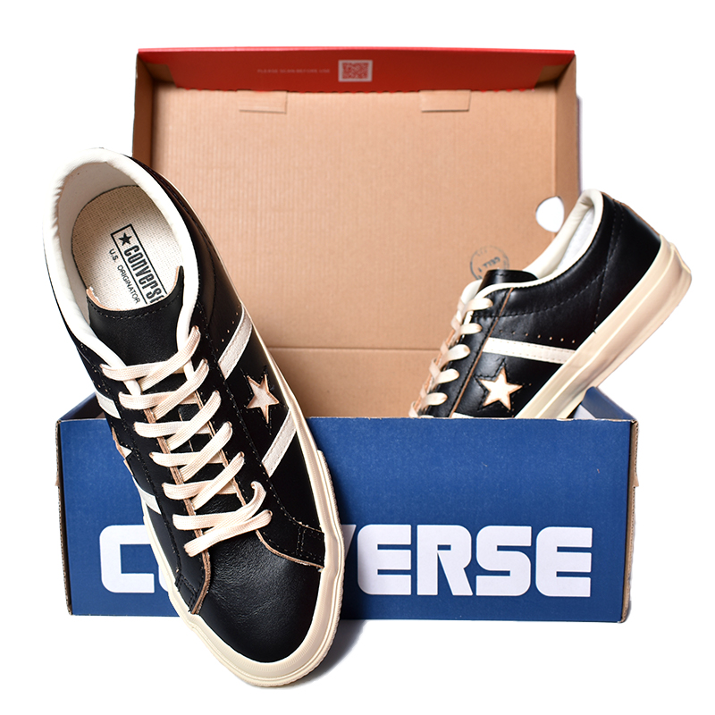 コンバース スター&バーズ 23.5センチ ブラック　レザー ONE STAR CONVERSE STAR&BARS US LEATHER 