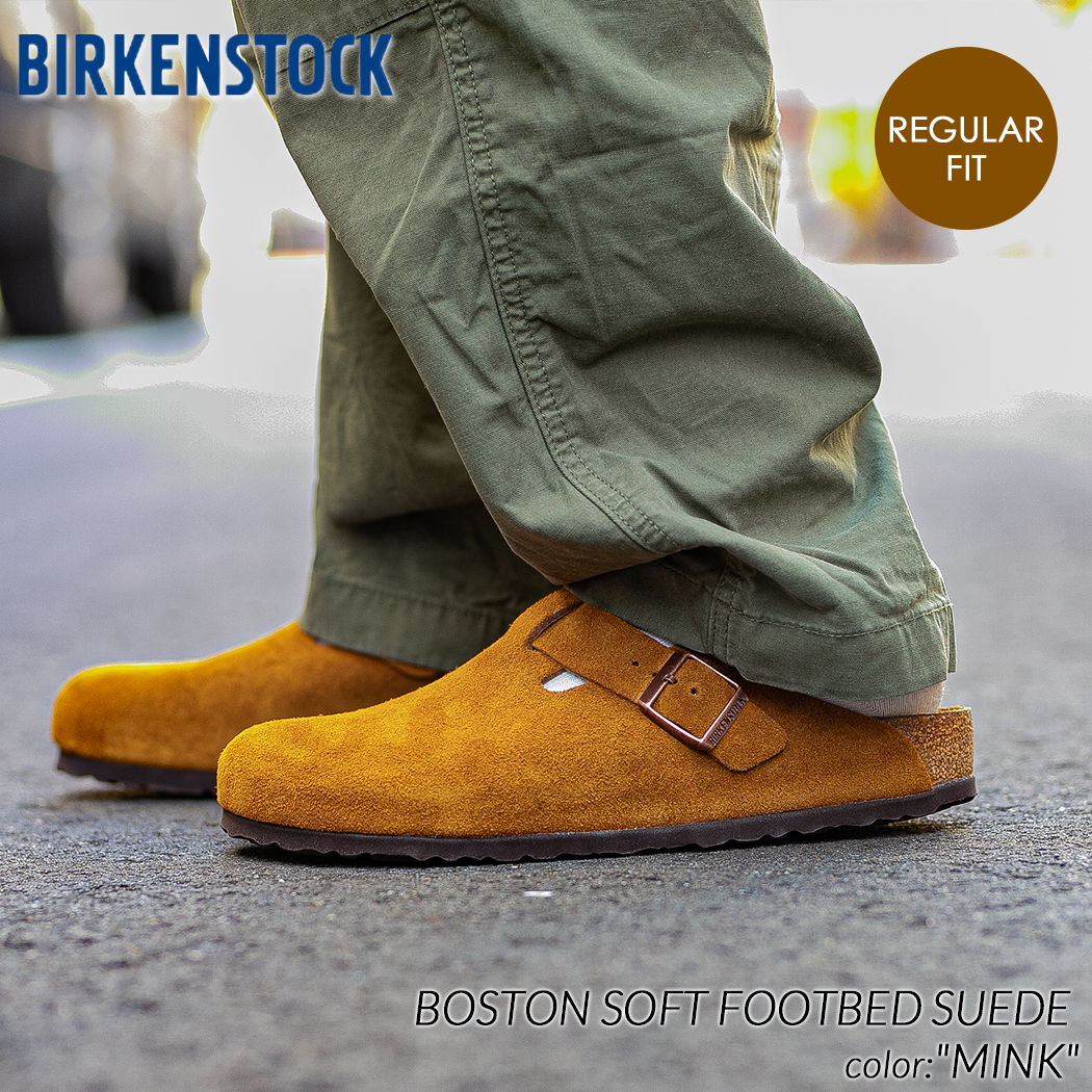 BIRKENSTOCK BOSTON SOFT FOOTBED SUEDE ( REGULAR FIT ) MINK