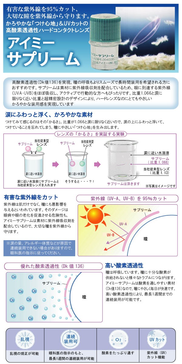 正規販売店】 アイミー サプリームII 常用ハードコンタクトレンズ