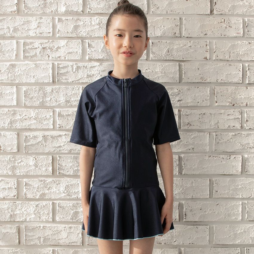 chaisy キッズ　水着　セパレート　スイムウェア　ブラック スクール水着 女の子 セパレート ワンピース 練習用 学校用 水着