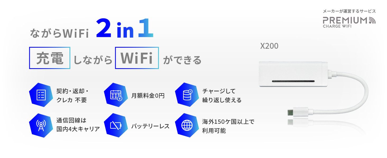 プレミアムチャージWIFI ポケットWi-Fi 最安値 毎月ギガクーポン配布