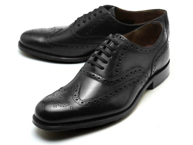 グレンソン 靴 アーチー ウィングチップ ブラック カーフレザー メンズ 