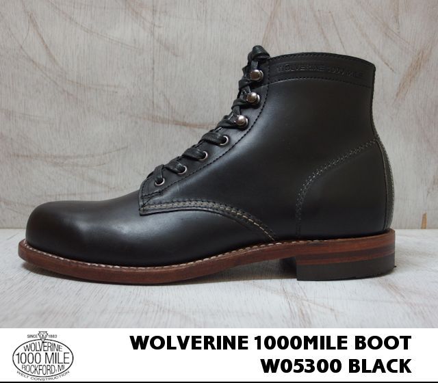 ウルヴァリン 1000マイルブーツ ブラック ホーウィンクロムエクセル メンズ ブーツ WOLVERINE W05300 1000 MILE BOOT  MADE IN USA