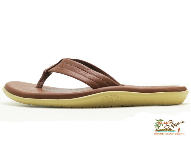  SLIPPER メンズ トングサンダル ブラウン ホワイト 8 ISLAND SLIPPER（アイランドスリッパ） メンズ トング サンダル