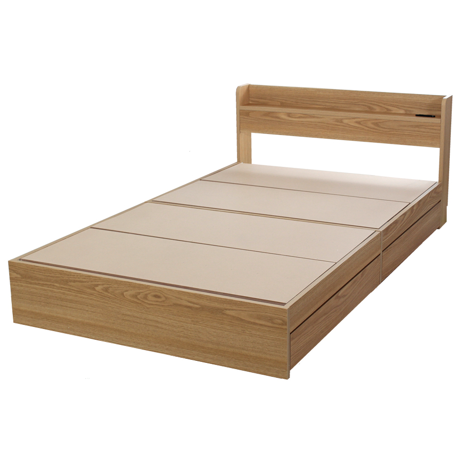 ベッド ダブル D RUES ルース 棚・コンセント付き 収納ベッド 引出し2杯 コンセント付き 8色から選べる ベッドフレームのみ cy44115 | スタンザインテリア | 03