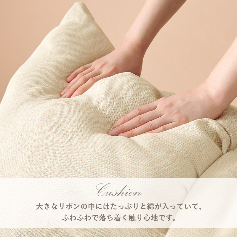 ソファベッド 2人掛け 大きなリボンクッション フリル おしゃれ 姫家具 新生活 大人可愛い 2WAYソファベッド 単品 フラン2P | HAGiHARA | 10