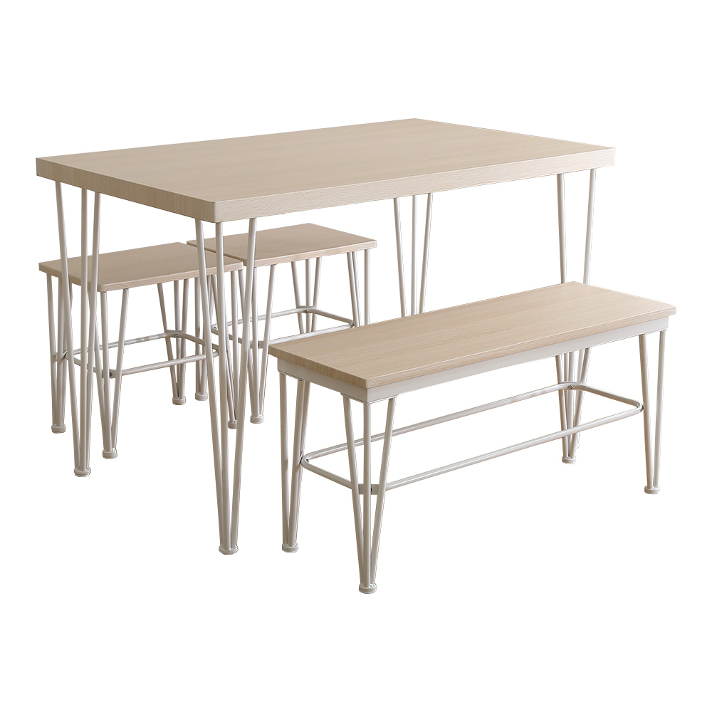 さわやかなダイニング4点セット テーブル＋椅子2脚+ベンチ1脚 | ホームテイスト | 01