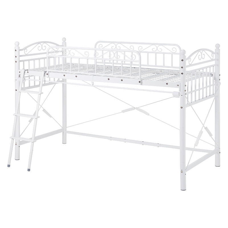 ベッド プリンセス ロフトベッド ロータイプ 高さ138cm カーテン取り付け可能 姫家具 パイプ 2ウェイ シングルベッド PRINCESS LOFT BED KH-3590 | HAGiHARA | 01