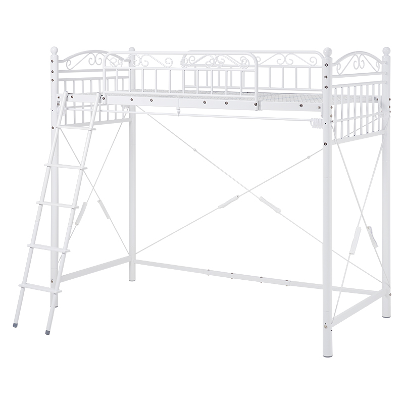 ベッド プリンセス ロフトベッド ハイタイプ 高さ183cm カーテン取り付け可能 姫家具 パイプ 2ウェイ シングルベッド PRINCESS LOFT BED KH-3592 | HAGiHARA | 01