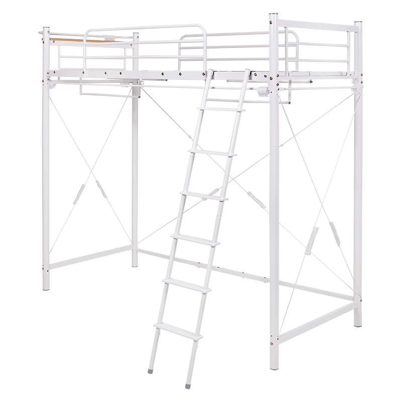 ベッド カーテンを取り付けられるロフトベッド スーパーハイタイプ 高さ209cm コンセント付き宮棚 ハンガーポール 2WAY スチールパイプ シングルベッド KH-3693 | HAGiHARA | 01