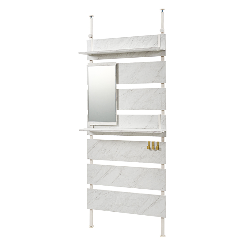 突っ張りミラー付きラック 幅80cm ホワイト⁄ホワイト [8354] 楽天市場